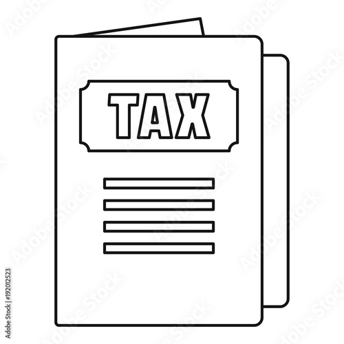 Tax icon. Outline illustration of tax vector icon for web