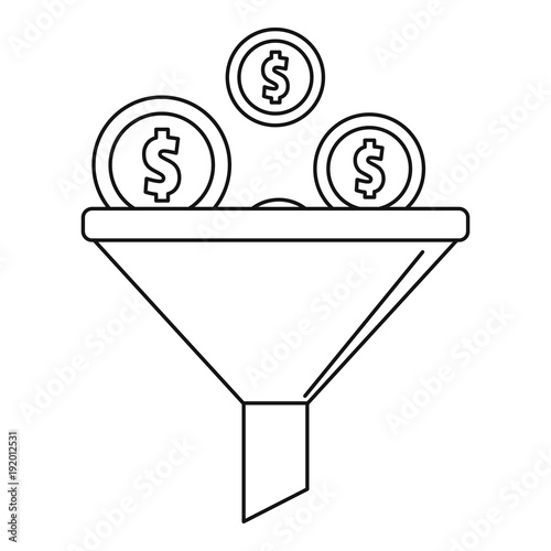 Investment icon. Outline illustration of investment vector icon for web