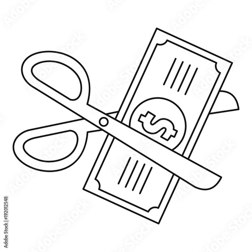 Money for tax icon. Outline illustration of money for tax vector icon for web