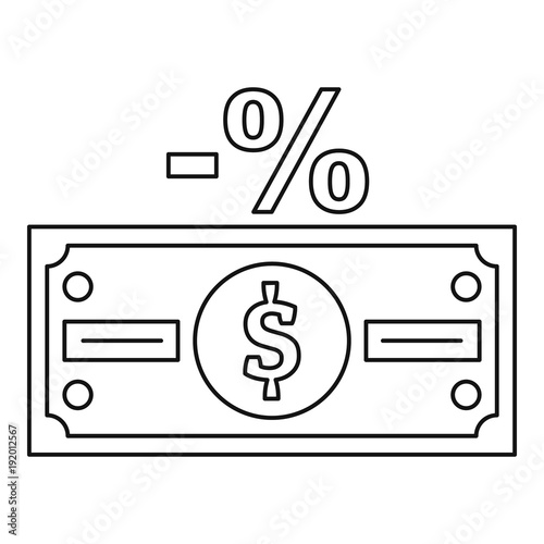 Pay tax icon. Outline illustration of pay tax vector icon for web