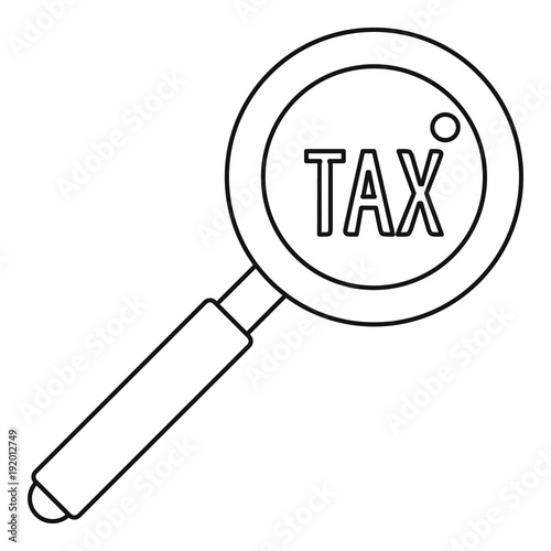Look at tax icon. Outline illustration of look at tax vector icon for web