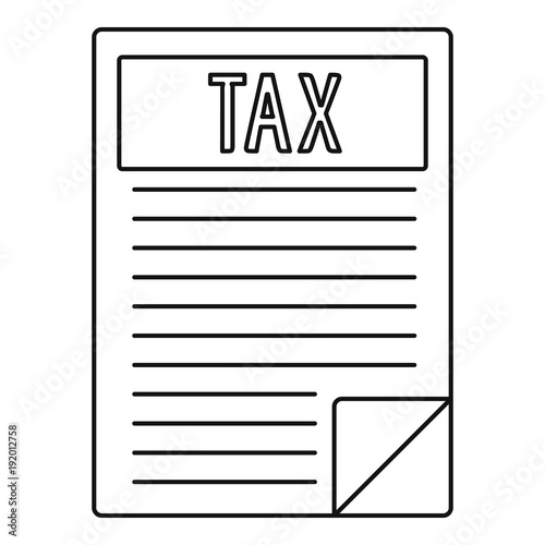 Tax sheet icon. Outline illustration of tax sheet vector icon for web