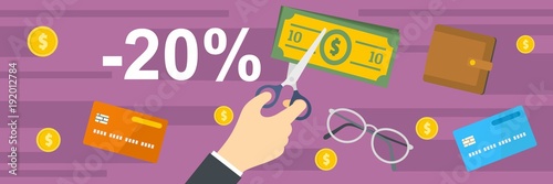 Money for tax banner. Flat illustration of money for tax vector banner for web
