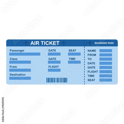 Air ticket icon. Flat illustration of air ticket vector icon for web