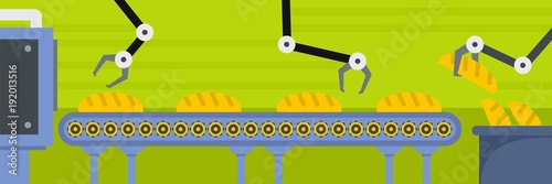Bakery plant banner. Flat illustration of bakery plant vector banner for web