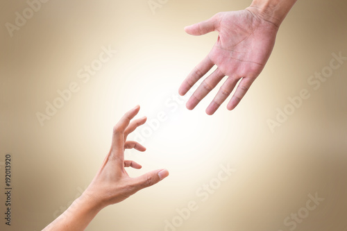 Help and hope hands concept