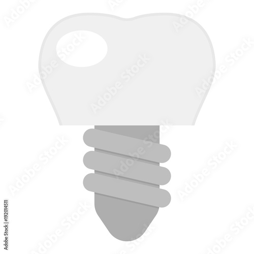 Tooth implant icon, flat style