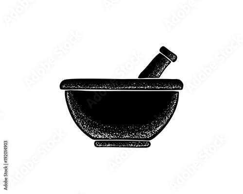 Black Vector Pot Medicine Illustration Hand Drawing Symbol Logo Pharmachy