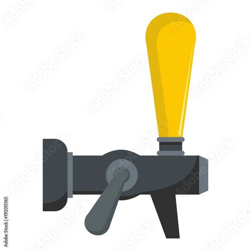 Steel faucet icon. Flat illustration of steel faucet vector icon for web