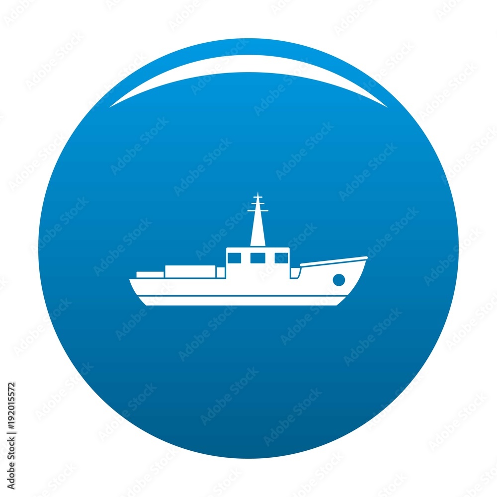 Ship fishing icon vector blue circle isolated on white background 