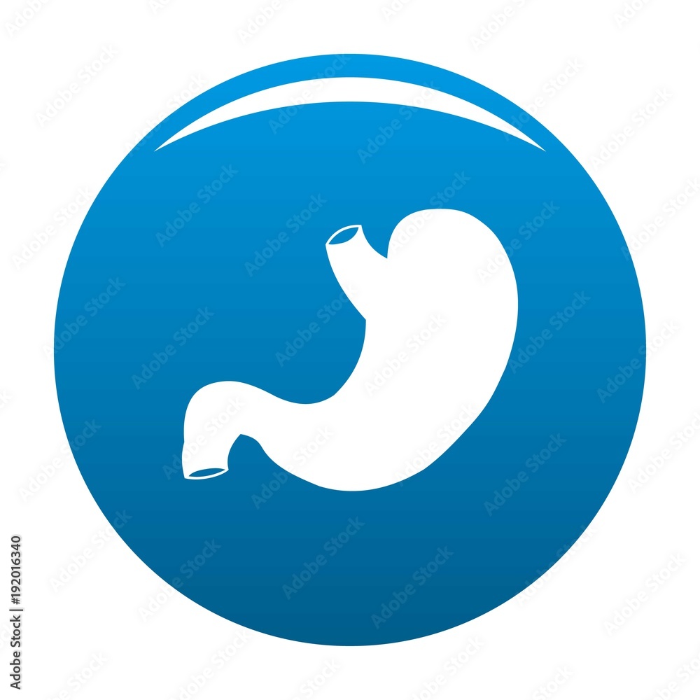Stomach icon vector blue circle isolated on white background Stomach icon vector blue circle isolated on white background