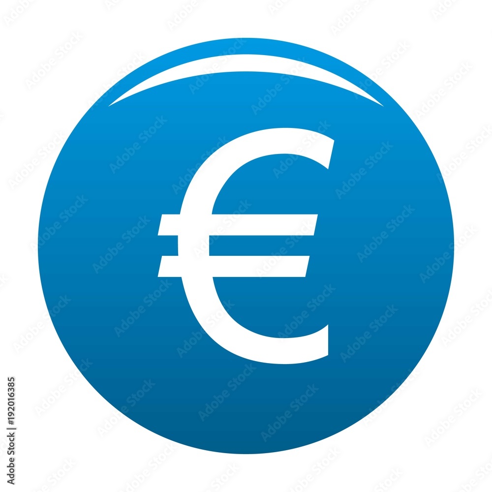 Euro symbol icon vector blue circle isolated on white background Euro symbol icon vector blue circle isolated on white background