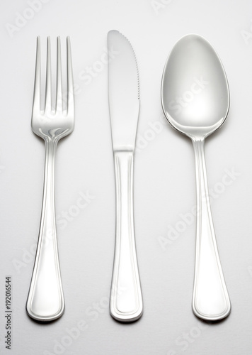 Spoon  knife  fork isolated on white background