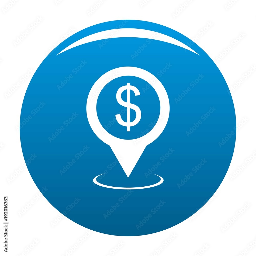 Bank map pointer icon vector blue circle isolated on white background Bank map pointer icon vector blue circle isolated on white background