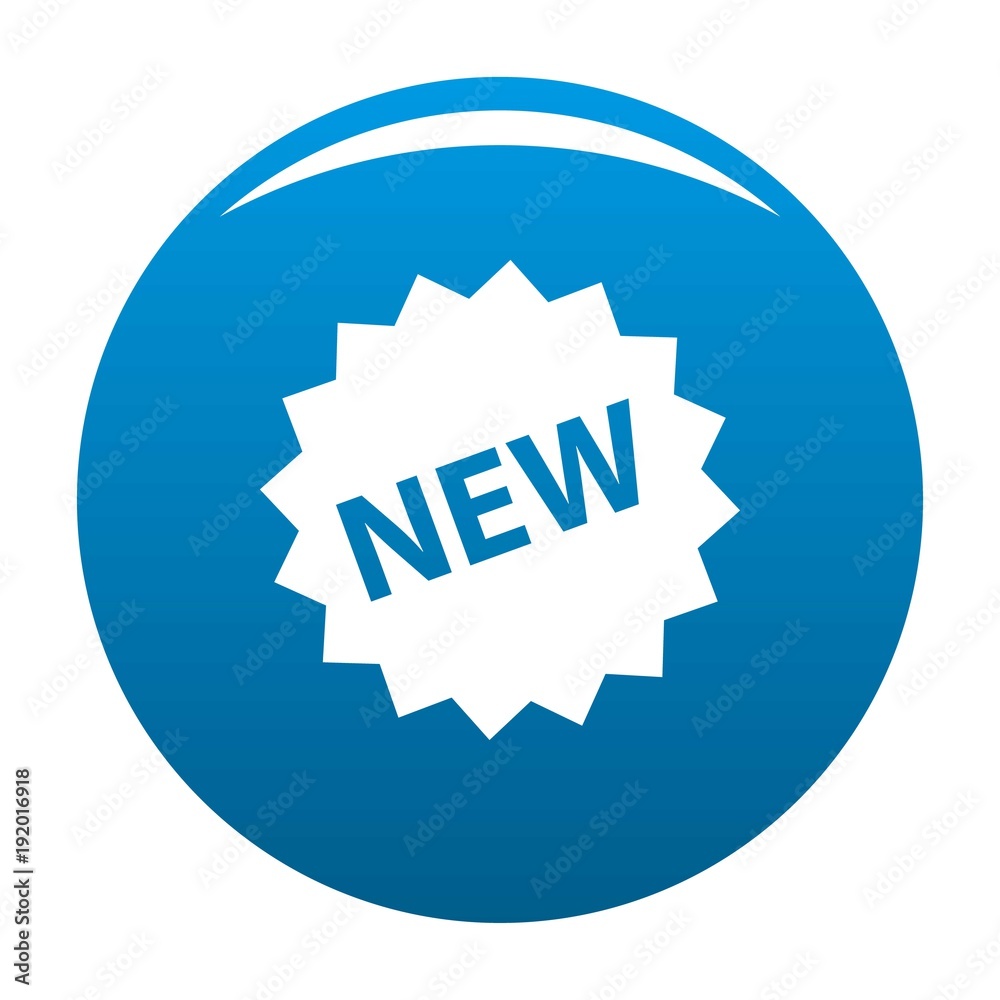 New sign icon vector blue circle isolated on white background New sign icon vector blue circle isolated on white background