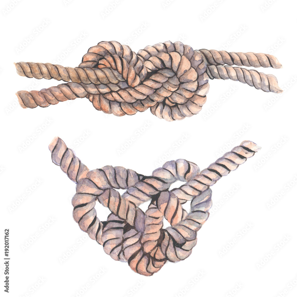 Marine rope for your design and decor. Sea knot made of rope