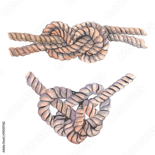 Marine rope for your design and decor. Sea knot made of rope.