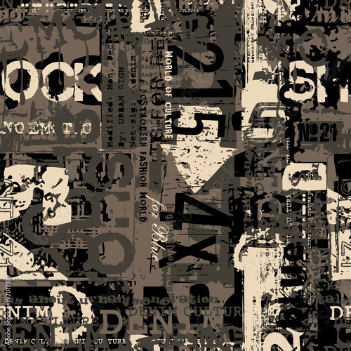 Abstract graffiti grunge vector seamless pattern