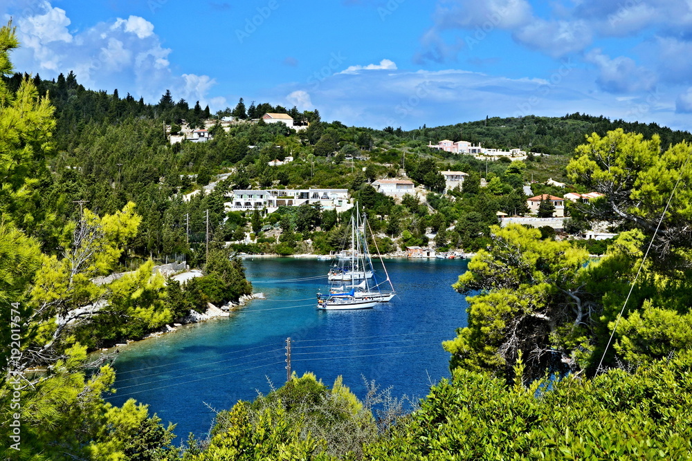 Greece,island Mongonissi - view of the coast of the island of Paxos
