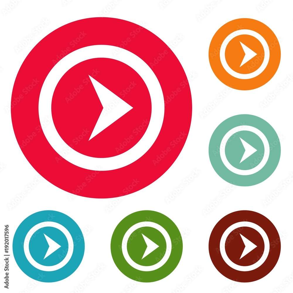 Arrow icons circle set vector isolated on white background Arrow icons circle set vector isolated on white background