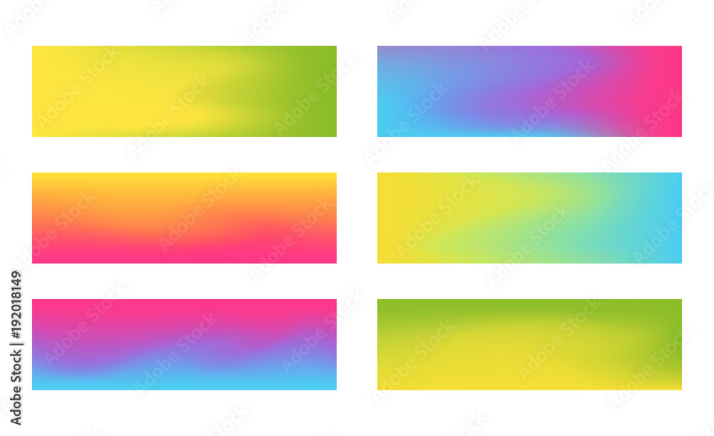 Set of 384 x 115 horizontal banners with vibrant gradient mesh