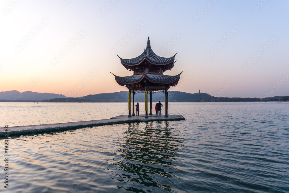 Jixian Pavilion in hangzhou,the chinese word in photo means