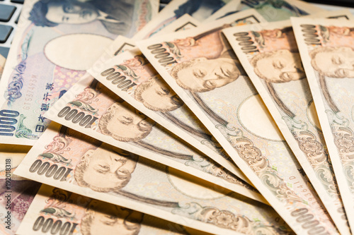 Japan money yen banknotes.