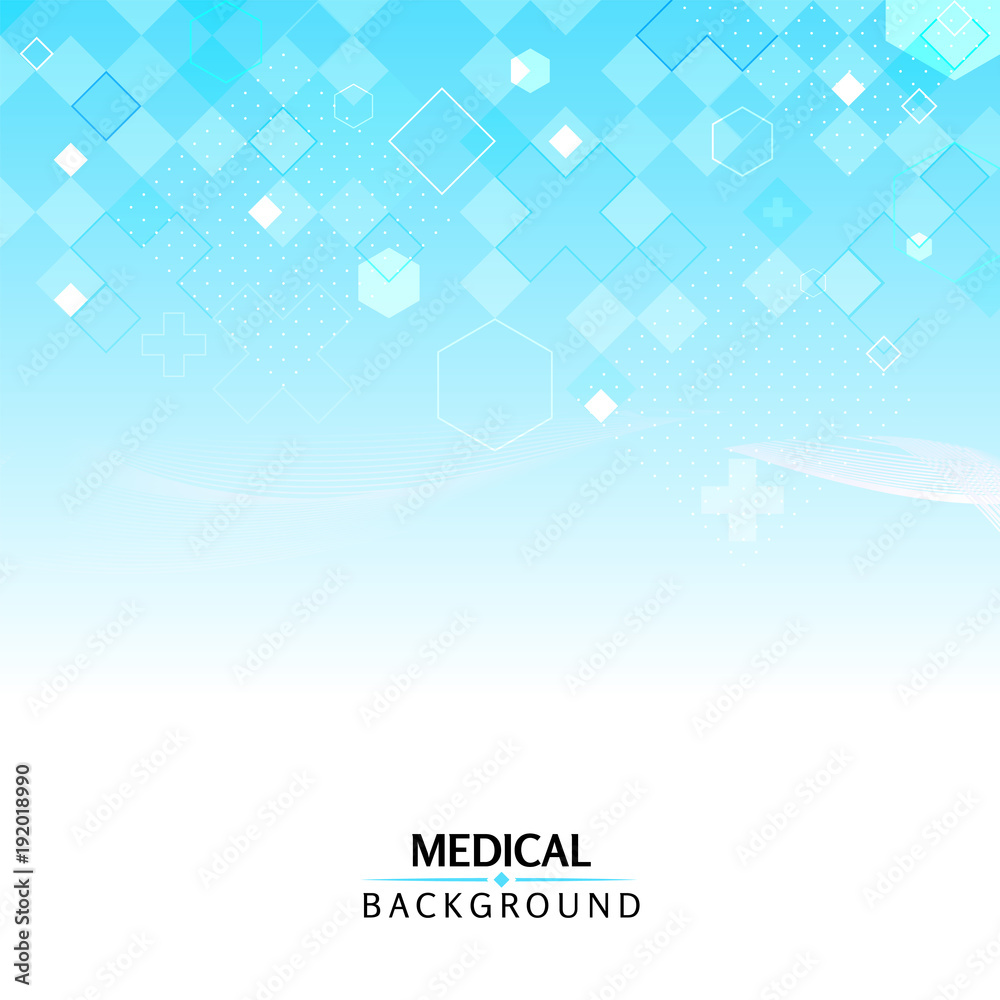 abstract hexagonal medical background with geometric shapes