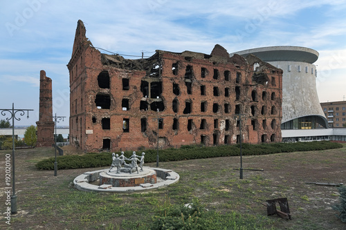 Volgograd, Russia. The Gerhardt's mill, a steam mill built in 1908 by the Russian-German businessmen Alexander Gerhart, and ruined in WWII during the Battle of Stalingrad. photo