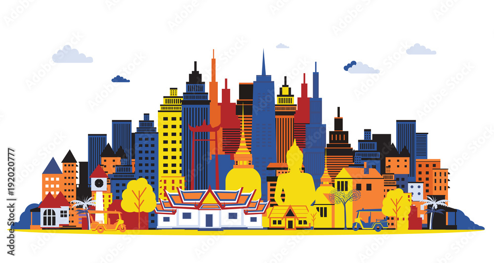 Bangkok city. Vector illustration