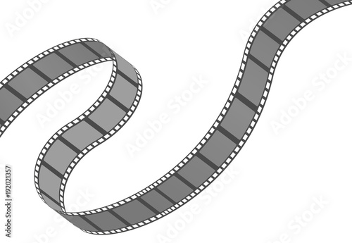 Filmstrip roll. Cinema and movie element or object. Vector illustration isolated on the white background.