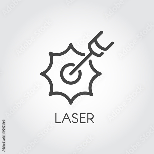 Laser cut icon in outline design. Graphic thin line stroke pictograph. Technology concept contour web sign. Vector illustration of laser cutting series