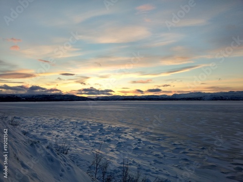 Winter sunrise (sunset) in north norway