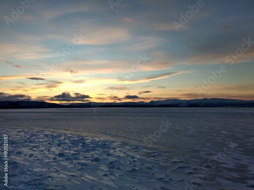 Winter sunrise  sunset  in north norway