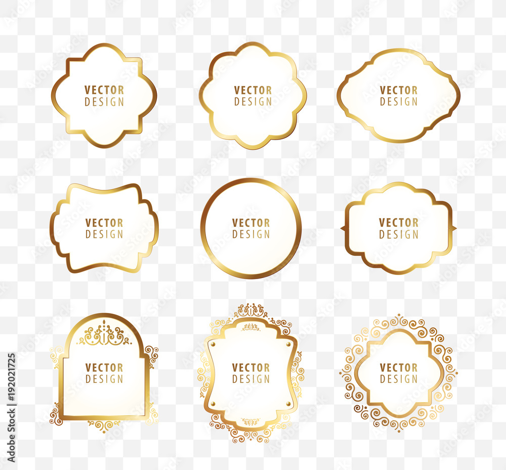 Set of High Quality Luxury Frame on Transparent Background . Vector Isolated Illustration