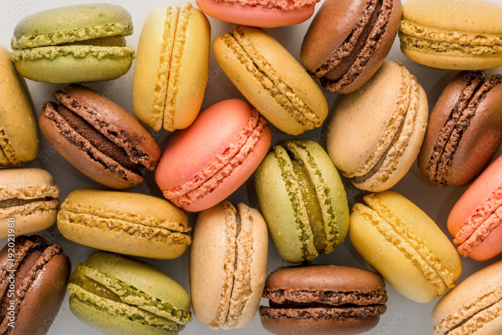 colorful almond cookies macarons, food dessert concept colorful almond cookies macarons, food dessert concept