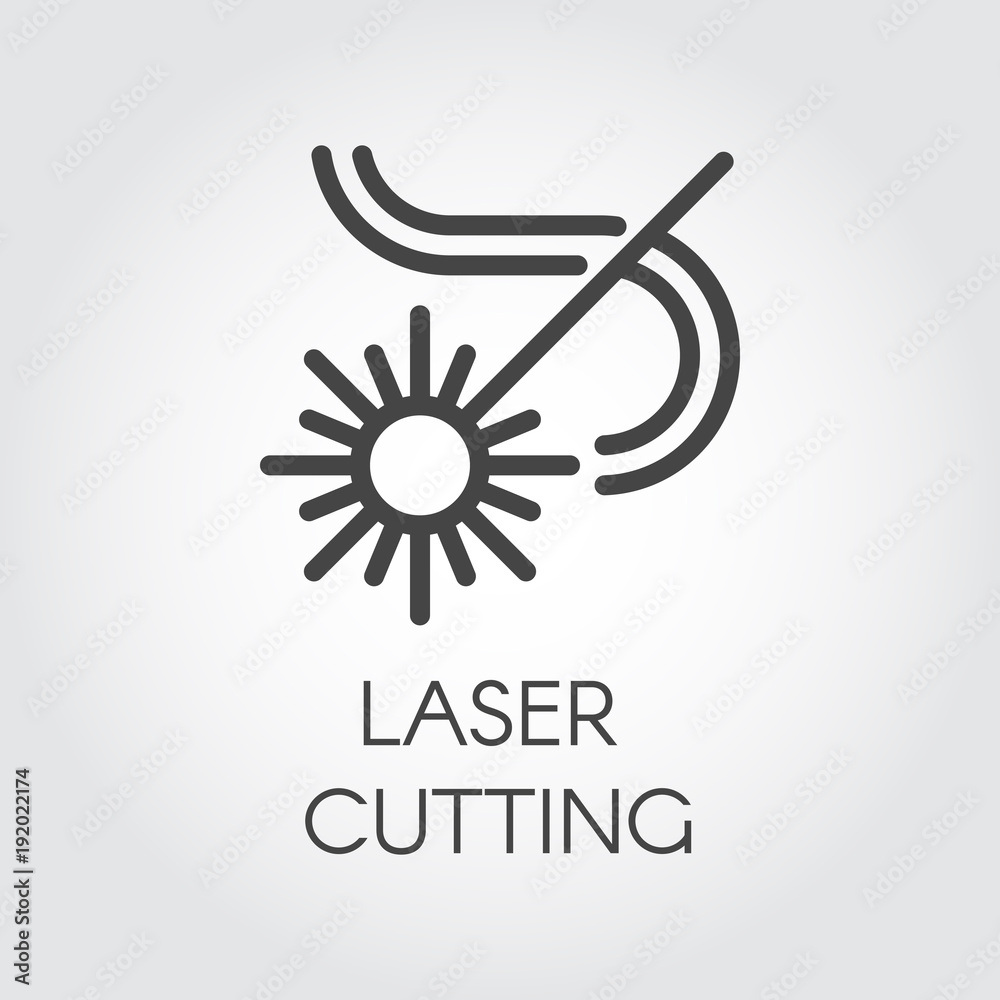 Laser cutting icon drawing in outline design. Abstract flash and lines.  Graphic web pictograph. Technology concept contour sign. Vector  illustration of laser series Stock Vector | Adobe Stock