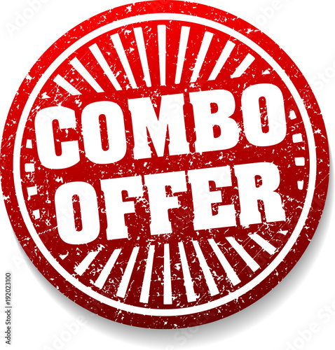 Combo offer red rubber stamp with shadow.