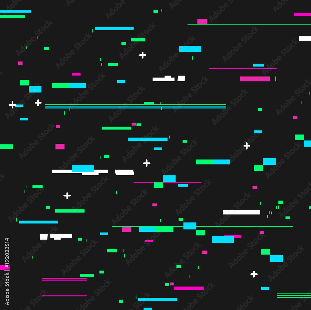 Naklejka premium Trendy Glitched Geometric Line Style Background Card. Vector