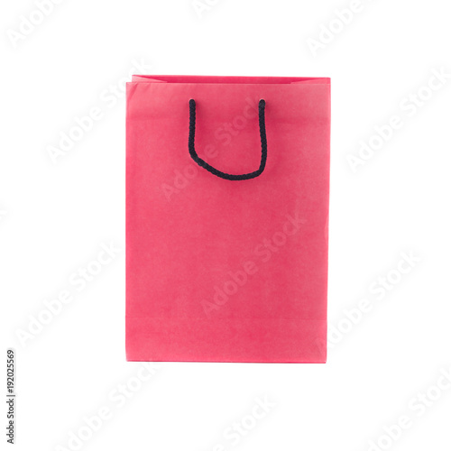Red package from paper, isolated on white