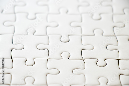 Closed up of white plain jigsaw game background