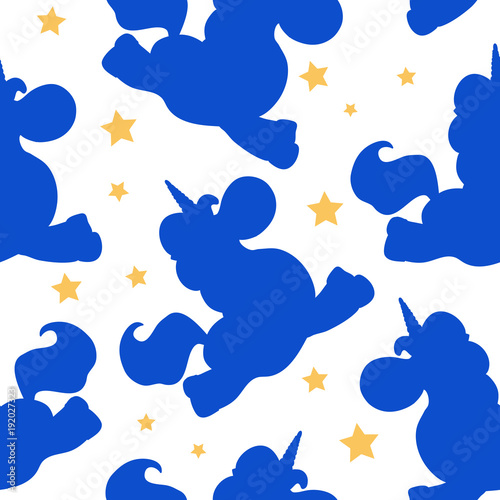 blue shape unicoens pattern
