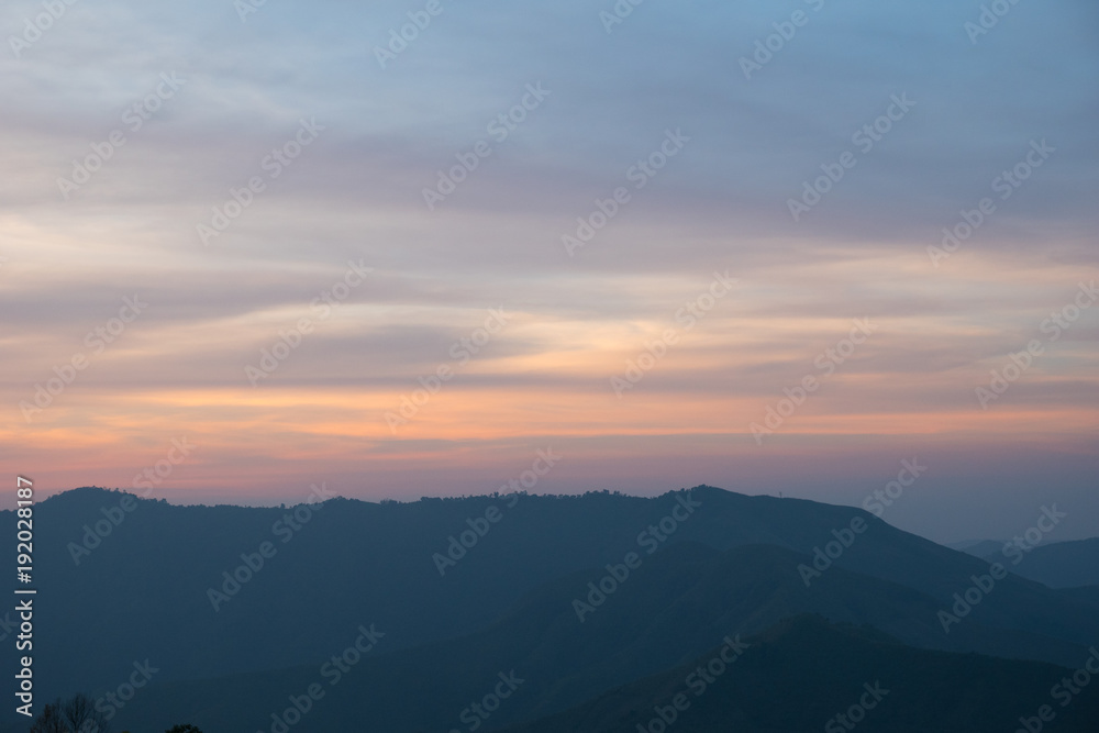 Beautiful twilight over the mountain