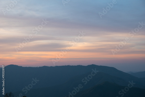 Beautiful twilight over the mountain © Akaranan