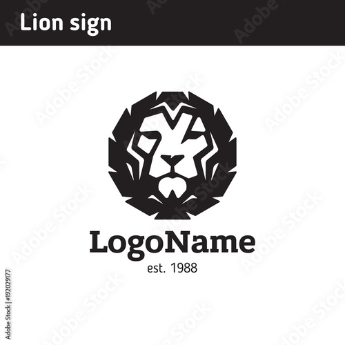 Fototapeta Naklejka Na Ścianę i Meble -  Logo of the lion's face, symbolizes confidence and strength