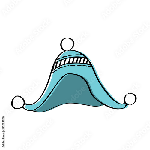 earflap hat warm wear winter fashion vector illustration