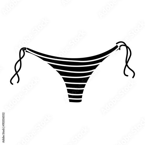 swimming panties underwear summer clothes fashion vector illustration black and white design