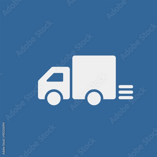 Shipping flat vector icon. Truck flat vector icon