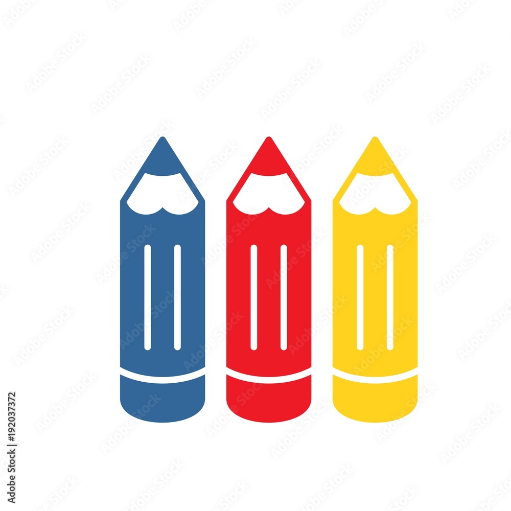 Pencil flat vector icon Pencil flat vector icon