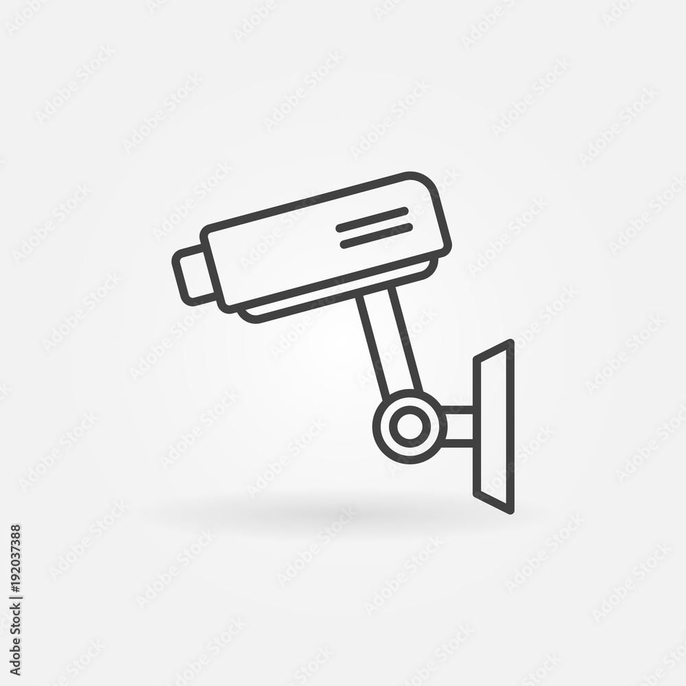 CCTV icon - vector camera sign in thin line style CCTV icon - vector camera sign in thin line style